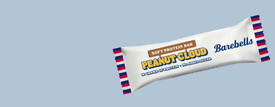 Barebells Soft Protein bar Peanut Cloud. Med smak av krispig jordn&ouml;t, karamell och fluffig marshmallow &ndash; med protein.